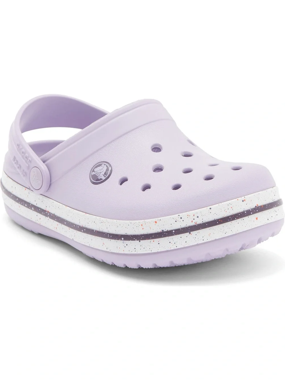 CROCS Kids' Classic Clog in Lavender with Speckled Midsole